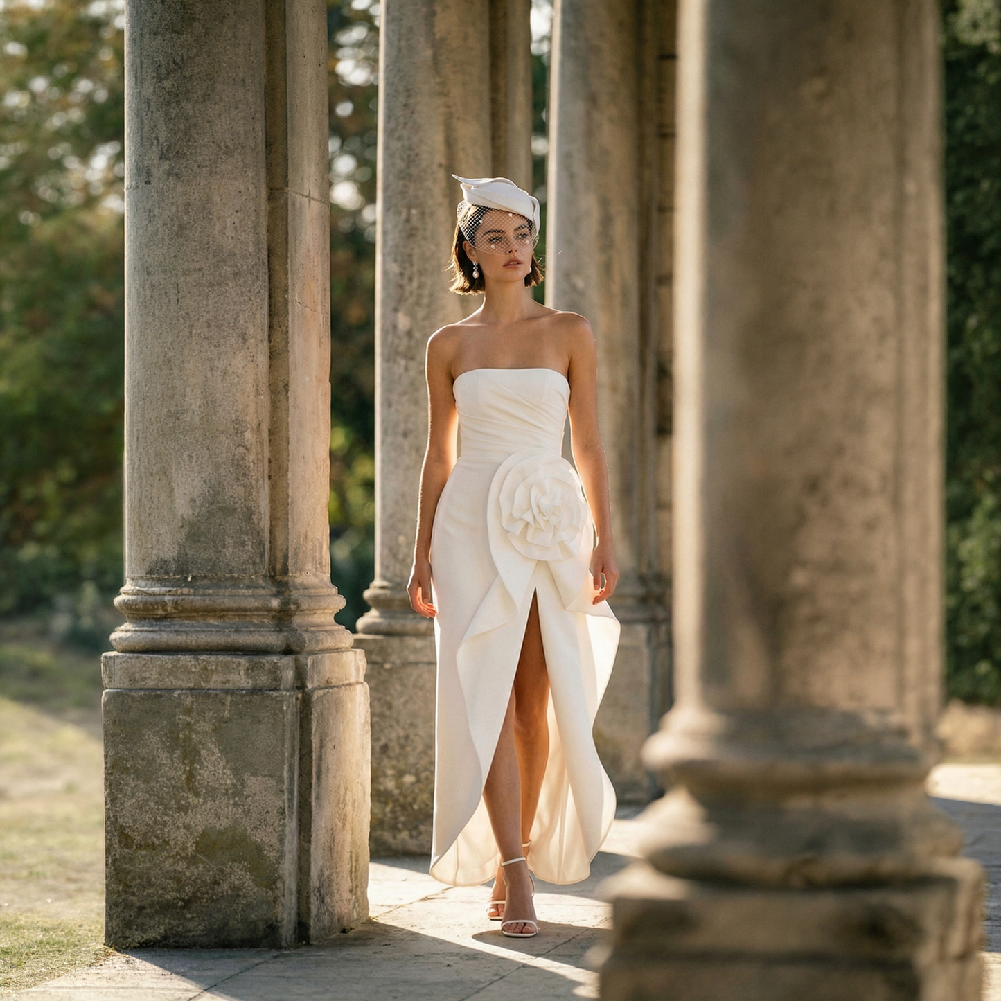 VELVET DRESS WHITE LONG